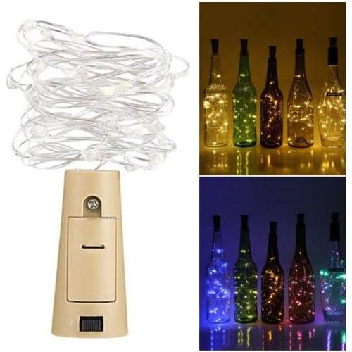 Led Copper Lamp Wire Wine Bottle Cork Battery Operated Micro Fairy String Lights Glow Party Supplies Wedding XMAS Bar Decoration