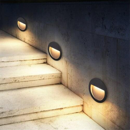 Thrisdar 6W Surface Mounted Led Step Stair Lights IP65 Waterproof Outdoor LED Footlight Corner Staircase Lamp