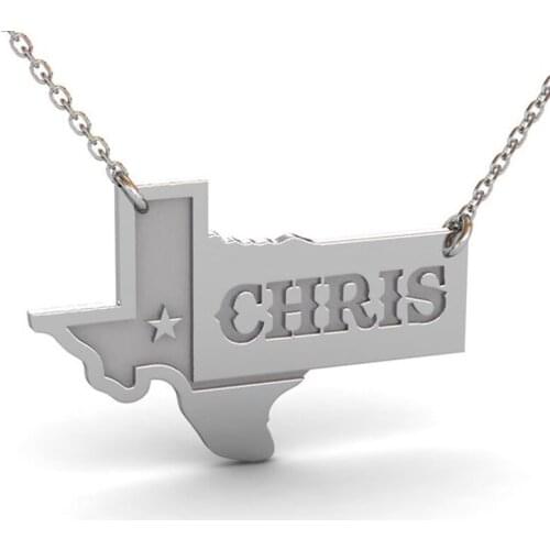 Ufine Personalized name or words gift for lover Texas State Outline Necklace cooper high quality pendant necklace N2104