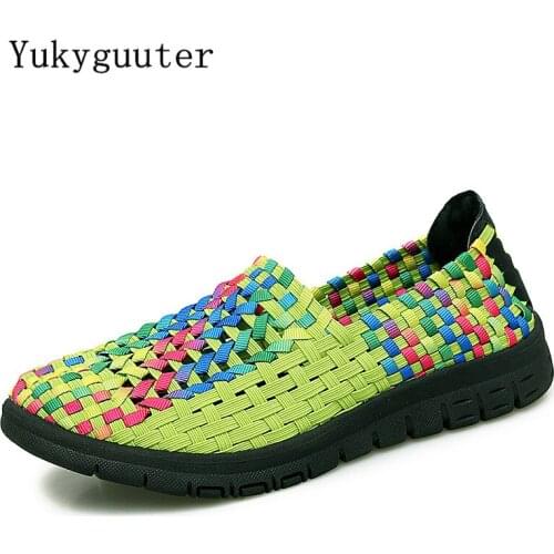 Woman Sports Running Shoes Flats Shallow Outdoor Weave Hollow Breathable Summer Colorful Lightweight Athletic Sneakers Platform