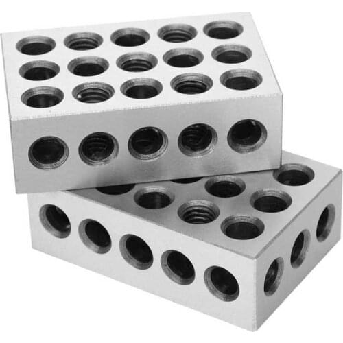 1 Pair Ultra Accuracy 1-2-3 Blocks Matched Super Exactness 23 Holes with Screw Wrench Box