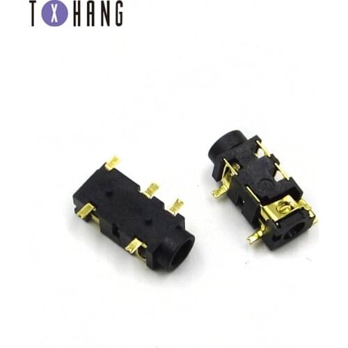 10 PJ-327A 3.5mm 5Pin audio jacks 3.5mm jacks 3 + 2 SMD headphones / gold headphones-plated connector diy electronics