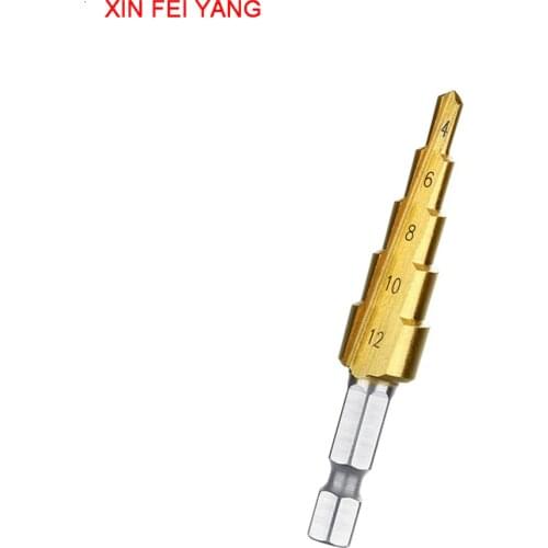 4-12mm HSS Steel Titanium Step Drill Bit Step Cone Cutt Tools Metal Drill Bit Set for Woodworking Wood