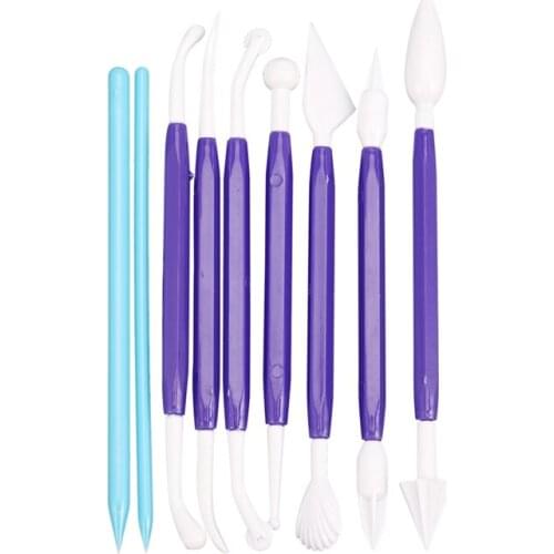 9 Pieces Plastic Clay Modeling Tools Ceramic Pottery Tool Kit for Shaping and Sculpting
