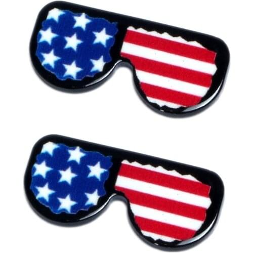 30Pcs Acrylic National Flag Glasses Decoration Crafts Cabochon Flatback Scrapbooking For Embellishments Kawaii DIY Accessories