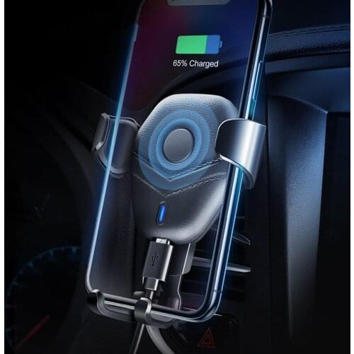 Mindzo Car Mount Qi Wireless Charger for iPhone XS X XR 8 Fast Wireless Charging for Samsung Galaxy S9 S8 S7 Car Phone Holder