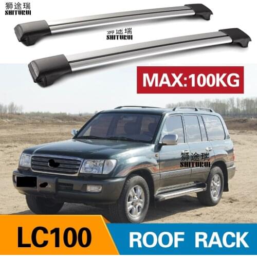 SHITURUI 2Pcs Roof bars For Toyota LC100 LAND CRUISER 100 Aluminum Alloy Side Bars Cross Rails Roof Rack Luggage