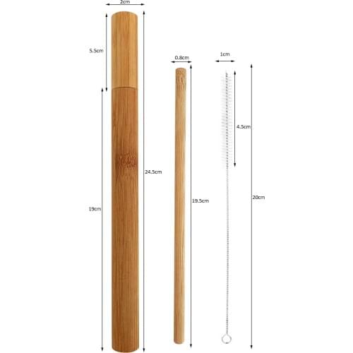 Bamboo straw set Bamboo tube with Bamboo straw and nylon brush