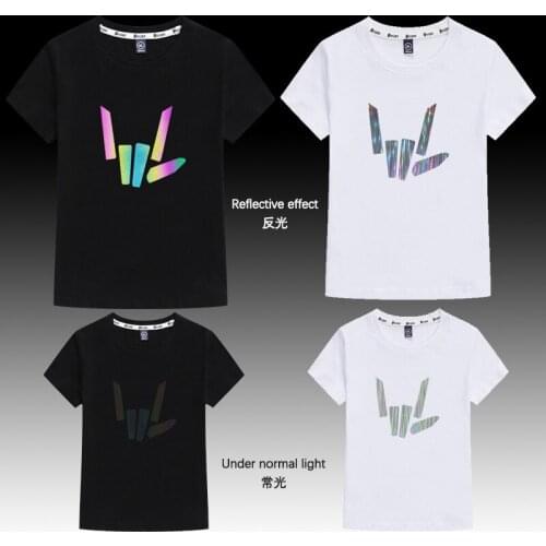 Jogging children short sleeve T-shirt light emitting cotton shirt boys and girls summer clothing childrens casual sportswear