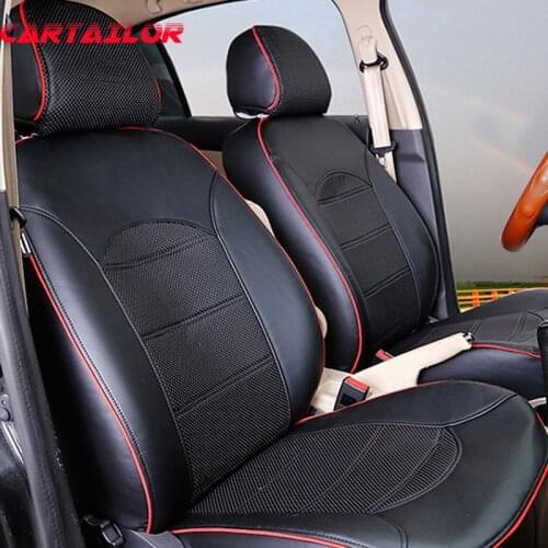 CARTAILOR Custom Fit Seat Covers for VOLVO C70 Car Accessories Black Artificial Leather Car Seat Cover for Car Seats Protector