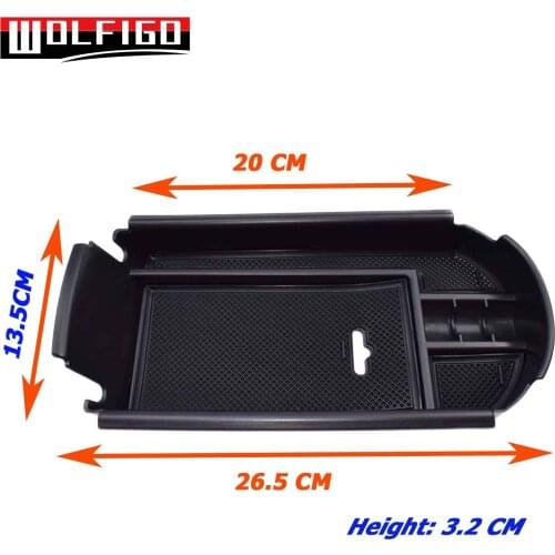 WOLFIGO Black Car Glove Storage Box Center Console Armrest For Toyota C-HR CHR 2016 2017 2018 New