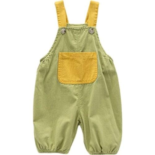 Infant Overalls Summer New Baby Boys Fashion Color Matching Jumpsuits Cute Pockets Cotton Loose Overalls For Girls Kids Shorts