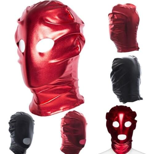 Fantasy Blindfolds Bondage Hood Boutique Secret Mask BDSM Fetish Wet Look slave submission bedroom play sex toys for couples