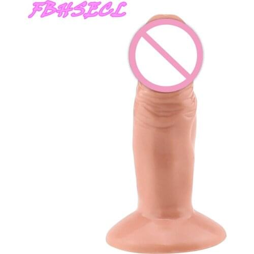 FBHSECL Mini Jelly Dildo For Woman Small Penis Sex Toy Sucker Penis Flesh PVC Adult Products Sex Toys Female Sex Shop