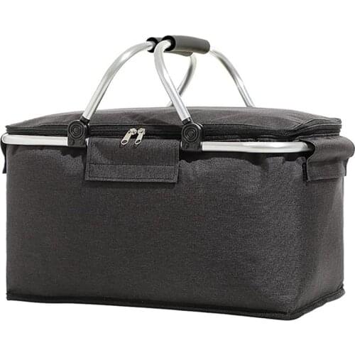 Insulated Picnic Basket Portable Folding Lunch Bag Large Waterproof Insulation Box With Handles For Camping,Hiking,Etc