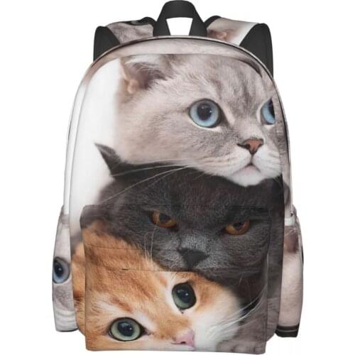 Lovely 3D Cats School Backpacks for Boys Girls Back to School Book Bag Women Men Large Travelling Backpack Casual Daypack