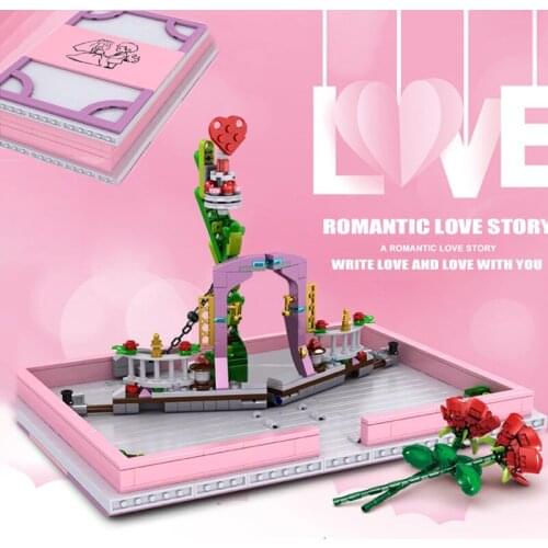 Modle King Wedding Book The Romantic Story 3D Model Building Blocks Love 520 Bricks Toys For Couple DIY Valentines Day Gifts