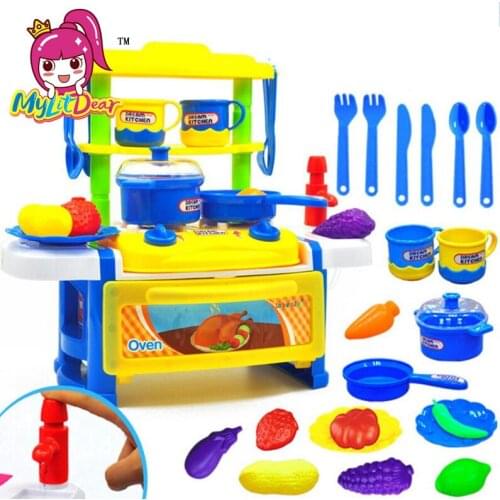 MylitDear Kitchen Toys Pretend Play Cooking Toys Tableware Sets Baby Kitchen Cooking Simulation Model Happy Pretend Play Toys