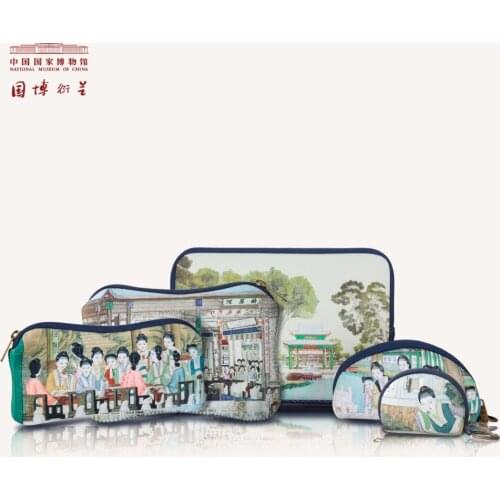 NATIONAL MUSEUM OF CHINA Ladies Makeup Bag Chinese Garden Cute Cosmetics Pouchs For Travel Polyester Vintage Women Cosmetic Bag