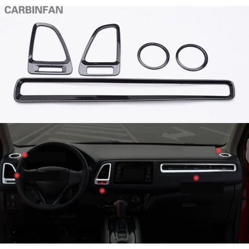ABS Chrome Interior Sticker Dashboard Air vent Cover Trim 5Pcs/SET Fit For Honda HRV HR-V VEZEL 2014 2015 2016 Car Styling C473