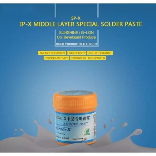 Low temperature Soldering tin Lead free Solder paste SP-X Middle solder paste 158degree for Iphone x Middle Layer