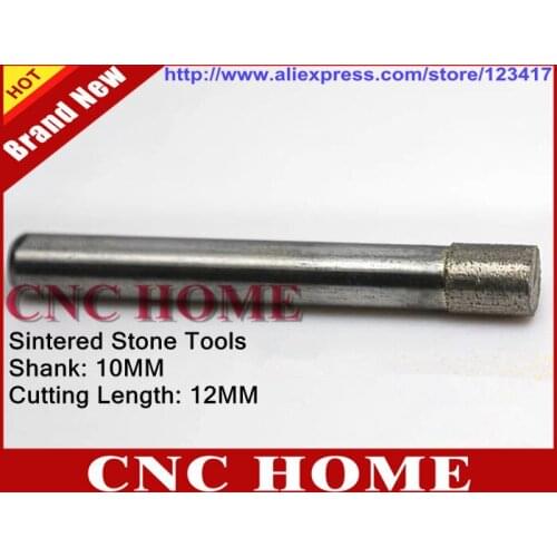 New 5pc 10mm Flat Bottom Straight Slot Sintered Stone Diamond Router Bits, Diamond Tools Engraving Bits for Tile Granite CNC Kit