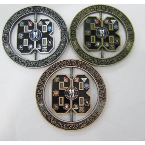 Factory wholesale gold silver and copper coins cheap hollow custom coins
