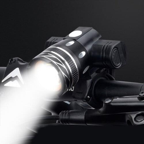 Bike Headlight Zoomable Bicycle Front Light 380 Lumen Aluminum Alloy MTB USB Rechargeable Head Lamp Cycling Accessories HL025