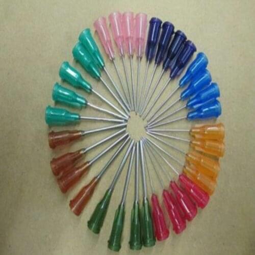 25 pieces of 14-27G 1 inch plastic steel dispensing head, with steel dispenser tapered needle glue dispenser needle