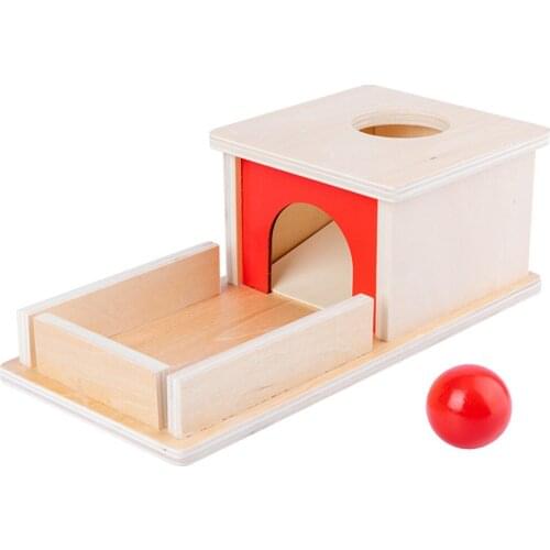 Montessori Matching Blocks Creative Wooden Permanence Object Box Permanence Target Box With Tray Ball Toddler Educational Toys