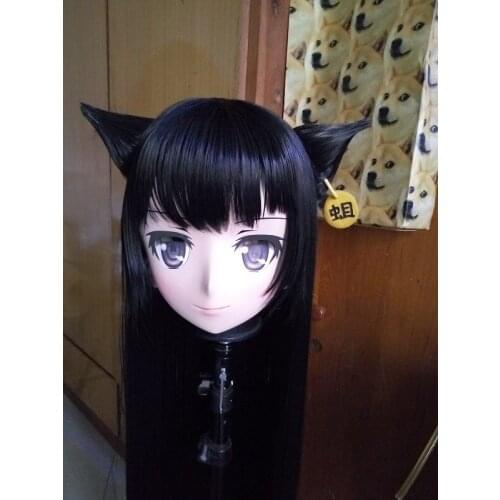 RAIGEKI MAKS 63) Resin 3/4 Head Female/Girl Kigurumi Anime Cosplay Masks Crossdress Japan Role Lolita Crossdresser DOLL BJD Cos