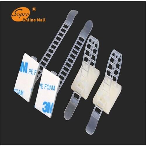 100pcs/lot CL-3 Adjustable Cable clamps wire cable Tie Mounts Environmental protection Screw holes Adhesive Beamline Ties Mounts