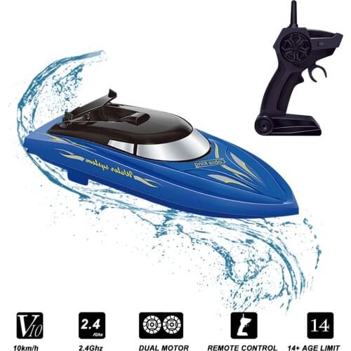 GoolRC RC Boat for Kids Adult 10KM/H High Speed 2 Channels Remote Control Boats for Pools Racing Boat Toys Kid
