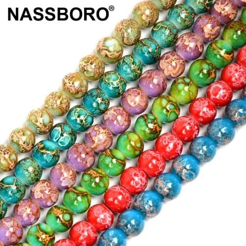 8mm Spray Paint Glass Beads for Jewelry Making Charms Rondelle Spacer Beads Kralen Ball Bead Diy Craft Material Supply Wholesale