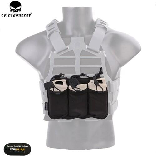 EMERSON Triple Magazine Pouch For SS Vest 5.56 /7.62 Magazine Pouch Holder Emersongear Tacrical Mag Pouch Multicam Black EM6402