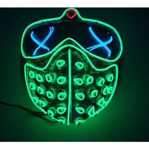 Halloween Glowing EL Wire Mask Cosplay Horror Ghost Festival Party Supplies LED Devil Mask Masquerade Party Decoration