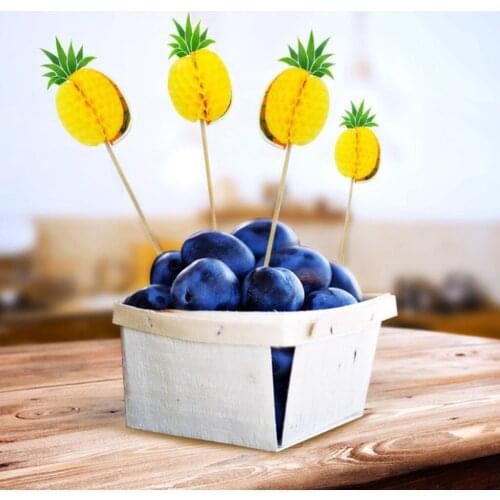 12 Pack Pineapple Cupcakes Toppers Food Picks Tropical Cupcake Decoration