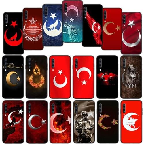 Turkey Wolf Retrospective Flag Soft Cover Case for Samsung Galaxy A10 A10S A20 A30 A20S A20E A30S A40 A40S A50 A50S A70 A70S