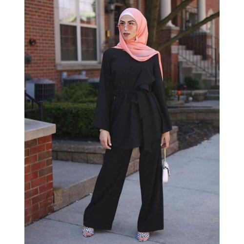 Turkey Muslim Fashion Sets American European Islam Clothing Abayas For Women Robe Femme De Moda Musulman Ensembles Dubai Abaya