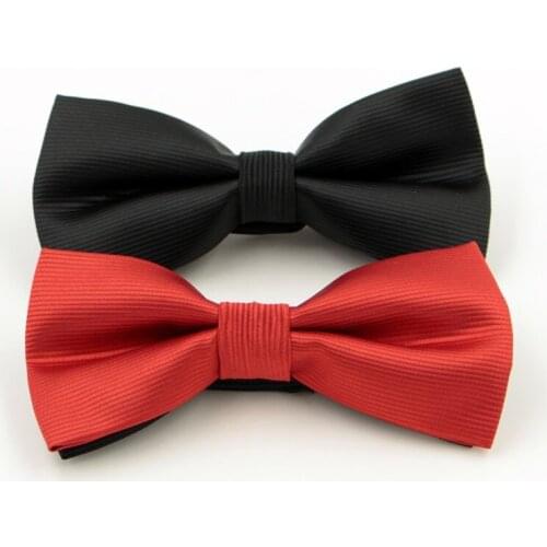 High Quality Gentlemen Leisure Formal Striped Cravat Bowtie Male Groom Marriage Black Red Pattern Butterfly