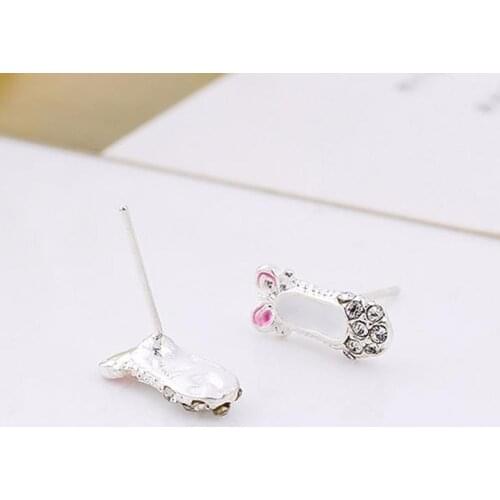Party Shiny Rhinestone Inlaid Bowknot Ballet Shoes Pendant Women Stud Earrings