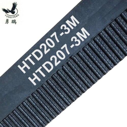 10 pieces/pack HTD3M timing belt length 207mm teeth 69 width 20mm rubber closed-loop 207-3M-20 207 HTD 3M 20 pulley CNC machine