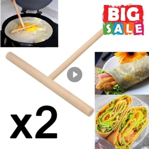 1/2/3 Pcs Wooden Spreader Stick Wood Crepe Maker Pancake Batter Kitchen Gadgets DIY Baking Cooking Cake Tools Kitchen Accessory