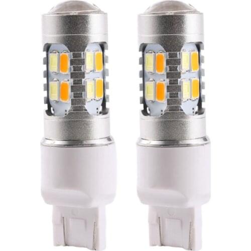 1 Pair HIGH QUALITY Super Bright Dual-Color White & Amber Switchback 20-SMD-5630 LED Bulbs Turn Signal Light
