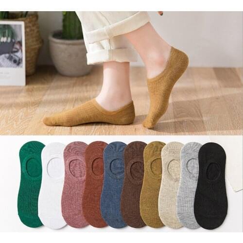 10 Pairs/Lot New style womens shallow mouth stripe ship socks Spring And Summer silica gel non-slip invisible ship socks