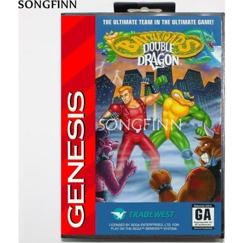 16 bit MD Memory Card With Box for Sega Mega Drive for Genesis Megadrive - Battletoads Double Dragon