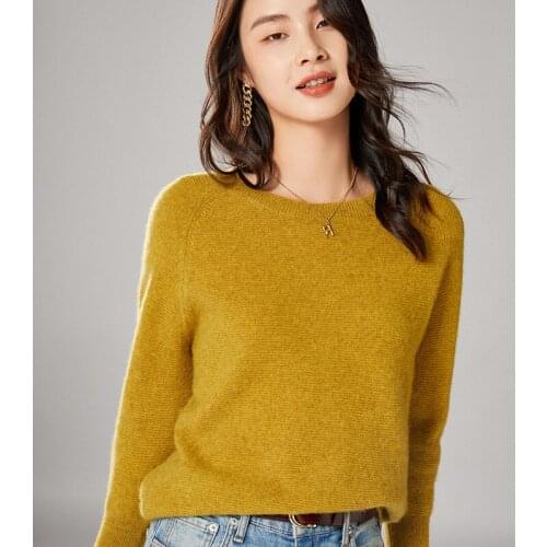 2021 woman winter 100% Cashmere sweaters knitted Pullovers jumper Warm Female O-neck blouse blue long sleeve clothing