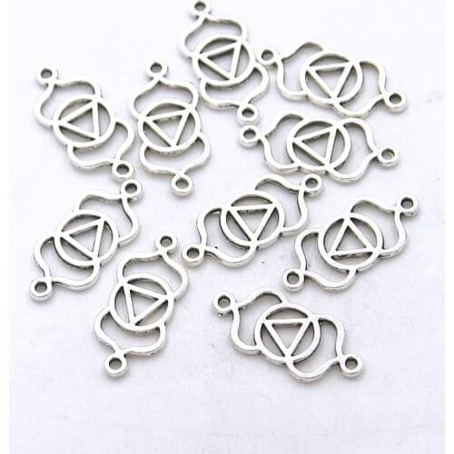 30PCS 9X21mm New Hollow Triangle Connector Yoga Charms Pendant Jewelry Metal Alloy DIY Necklace Bracelet Earrings Marking