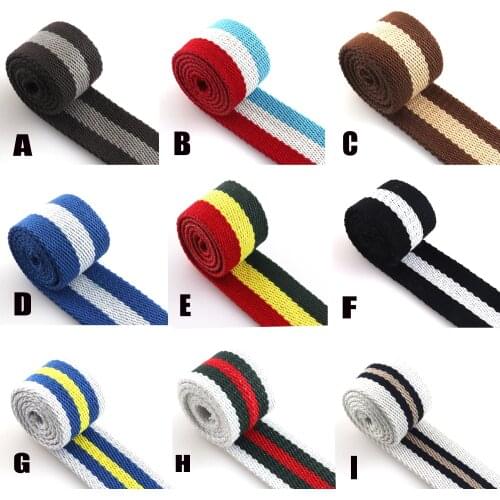 38MM Color Cotton webbing Stripe Webbing Fabric belt Webbing for Key Fobs Strap ,Purse Straps,Dog collar webbing 5 yards