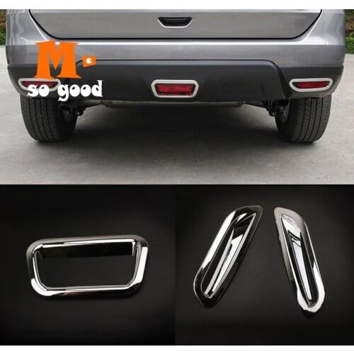 Auto Accessories 2014 15 2016 3 Pcs for nissan x-trail xtrail t32 Rogue Back/Rear Fog Lamp Light Protector Sticker Cover Trim